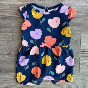 Carter’s Just One You Navy Floral Baby Girl Short Sleeve Cap Sleeve Romper